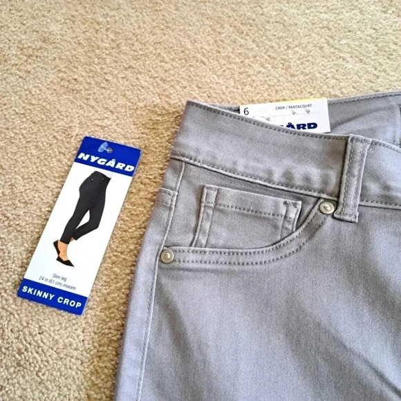 ❤️ NWT Nygard Slim Leg Cropped Pant Grey Women's Size  6 Stretch Skinny Crop - Picture 3 of 11